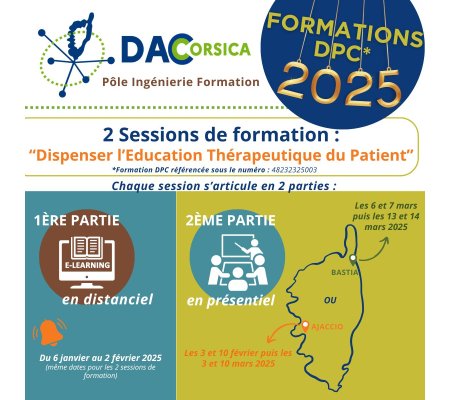 2 premières sessions de formation DPC "Dispenser l'ETP" 2025 ouvertes aux inscriptions